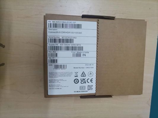 100g HDR Infiniband Mellanox 100gb Nic नेटवर्क इंटरफ़ेस QSFP56 MCX653106A-ECAT