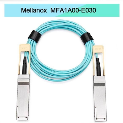 VCSEL आधारित QSFP Mellanox AOC केबल MFA1A00-E030 IB EDR 100Gb/S तक