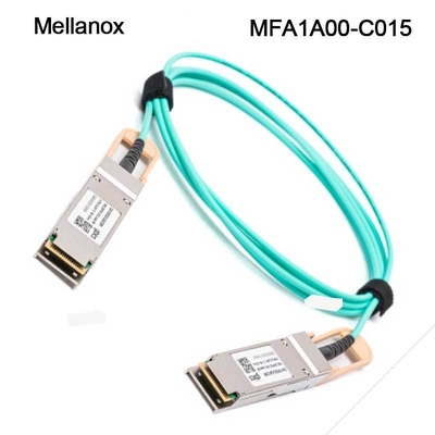 100GbE QSFP LSZH मेलानॉक्स AOC ईथरनेट केबल MFA1A00-C015 15m