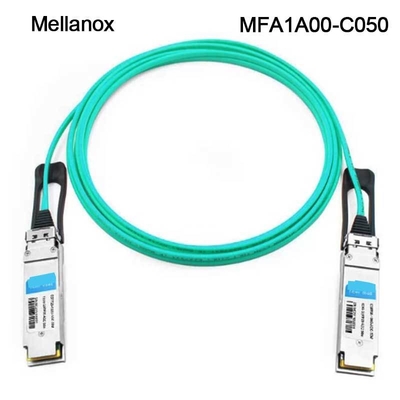 QSFP LSZH Mellanox AOC एक्टिव ऑप्टिकल केबल MFA1A00-C050 100GbE 50m नया और मूल