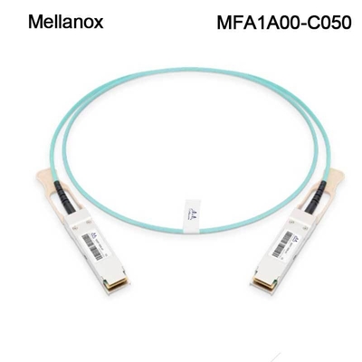 QSFP LSZH Mellanox AOC एक्टिव ऑप्टिकल केबल MFA1A00-C050 100GbE 50m नया और मूल
