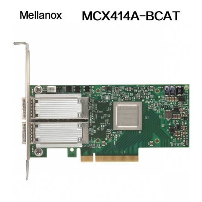 Nvidia 900-9X426-0054-Sq0 MCX414A-Bcat Connectx-4 En नेटवर्क इंटरफेस कार्ड, 40/56gbe ड्यूल-पोर्ट Qsfp28, Pcie3.0 X8, Tall Bracket