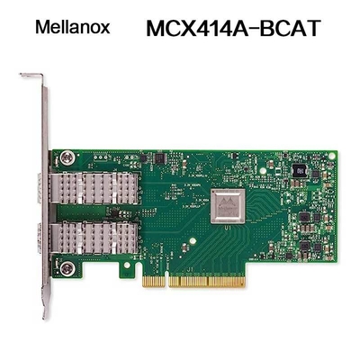 Nvidia 900-9X426-0054-Sq0 MCX414A-Bcat Connectx-4 En नेटवर्क इंटरफेस कार्ड, 40/56gbe ड्यूल-पोर्ट Qsfp28, Pcie3.0 X8, Tall Bracket