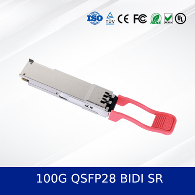 100G QSFP28 BIDI SR ऑप्टिकल ट्रांससीवर मॉड्यूल उच्च घनत्व कम शक्ति दोहरी तरंग दैर्ध्य डिजाइन