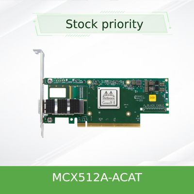 MCX512A-ACAT Mellanox Connectx 5 डुअल पोर्ट 10 25gbe Sfp28 EN एडाप्टर कार्ड PCIe 3.0 X8