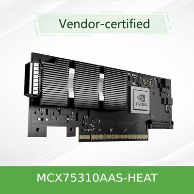 NVIDIA ConnectX-7 एडाप्टर MCX75310AAS-HEAT(900-9X766-003N-ST0) सिंगल-पोर्ट OSFP इन्फिनिबैंड: NDR200 200GB/s (डिफ़ॉल्ट गति) ईथरनेट: 200GbE PCIe X16 Gen 4.0/5.0