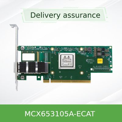 100GbE VPI मेलानॉक्स नेटवर्क कार्ड MCX653105A-ECAT सिंगल पोर्ट QSFP56 100GbE