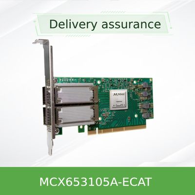 कनेक्टएक्स 6 डुअल पोर्ट एडाप्टर 100Gb/S MCX653105A-ECAT का समर्थन करने वाला Mellanox कार्ड