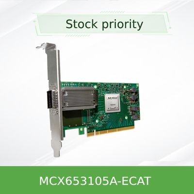 स्टॉक MCX653105A-ECAT Mellanox नेटवर्क कार्ड Nic Card ConnectX-6 100GbE एकल पोर्ट