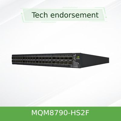 40 QSFP56 पोर्ट्स Mellanox क्वांटम एचडीआर इन्फिनिबैंड स्विच 200 जीबीपीएस MQM8790-HS2F