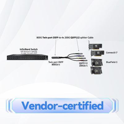 MMA4Z00-NS400 400Gb/S mellanox ऑप्टिकल ट्रांससीवर सिंगल पोर्ट OSFP 400Gb/S मल्टीमोड SR4 50m