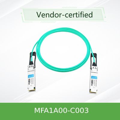 QSFP LSZH मेलानॉक्स AOC एक्टिव ऑप्टिकल केबल MFA1A00-C003 100GbE 3m