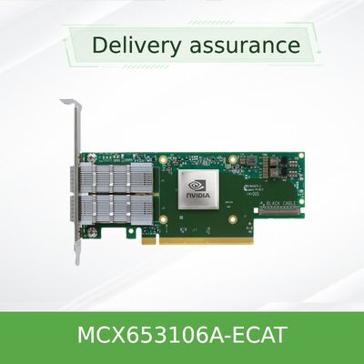 NVIDIA mellanox ConnectX-6 MCX653106A-ECAT 100Gb/s डुअल-पोर्ट InfiniBand एडाप्टर ईथरनेट सक्षम