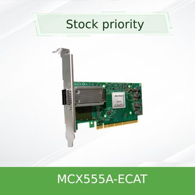 NVIDIA MCX555A-ECAT 100Gb/s सिंगल-पोर्ट QSFP28 InfiniBand एडॉप्टर PCIe 3.0 x16 ConnectX-5 नेटवर्क कार्ड