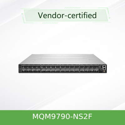 NVIDIA MQM9790-NS2F 400Gb/s InfiniBand स्विच 64 पोर्ट NDR, 51.2Tb/s, बाहरी रूप से प्रबंधित, HPC और AI क्लस्टर के लिए 1U