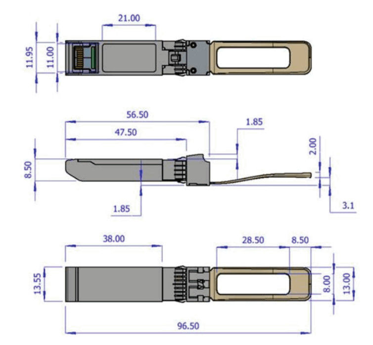 40GbE DDMI मेलानॉक्स ऑप्टिकल ट्रांसीवर QSFP+ 850nm MMA1B00-B150D MPO SR4 150m तक