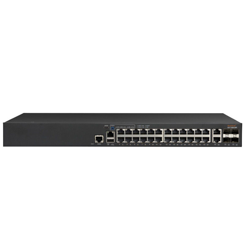 24P 4X1G रूकस नेटवर्क स्विच ICX7150 10/100/1000Mbps RJ-45 PoE 370W