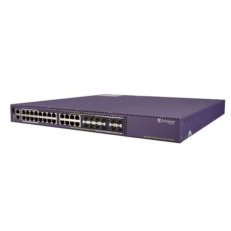 स्टैकेबल 24पोर्ट्स एक्सट्रीम नेटवर्क AVB स्विच X460-G2-24t-GE4-बेस 216Gbps