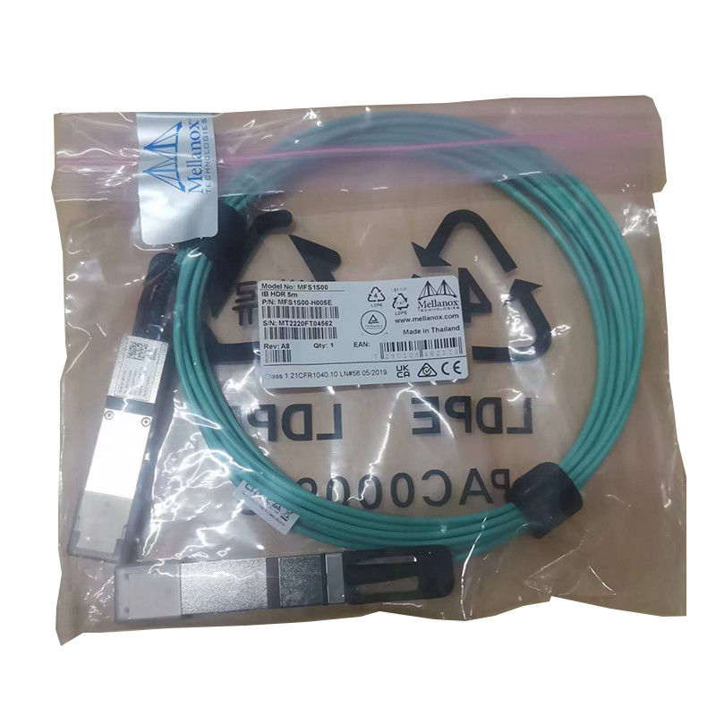Nvidia Mfs1s00-Hxxxv 200GB/S Qsfp56 Mmf Aoc Mfs1s00-H010e एक्टिव ऑप्टिकल केबल, 200gbps तक, Qsfp56 से Qsfp56