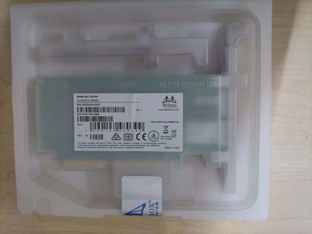 डुअल पोर्ट QSFP28 मेलानॉक्स 100gbe नेटवर्क कार्ड डेटाशीट अडैप्टर MCX516A-CDAT PCIe 4.0 X16 लंबा ब्रैकेट