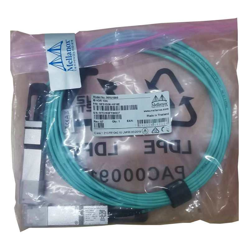 MFS1S50-H010V Aoc केबल 200GbE से 2x100GbE QSFP56 से 2xQSFP56 MMF मेलानॉक्स AOC केबल