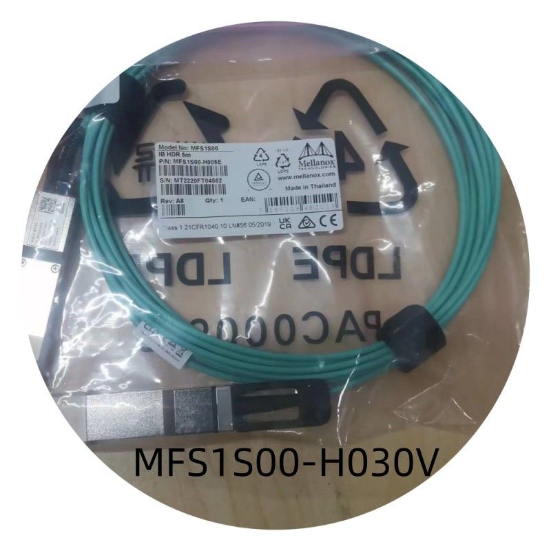 MFS1S00-H030V IB 200G मेलानॉक्स Aoc केबल नेटवर्क केबल 30M QSFP56 हाई स्पीड लो लेटेंसी