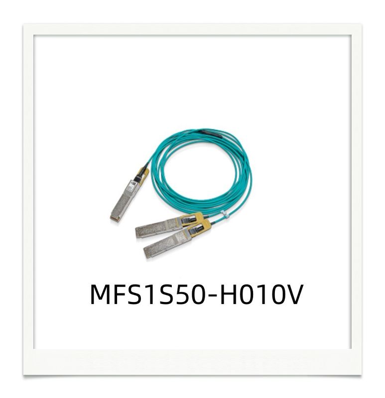 MFS1S50-H010V 200GbE से 2x100GbE सक्रिय फाइबर ऑप्टिक केबल InfiniBand केबल्स Mellanox AOC केबल