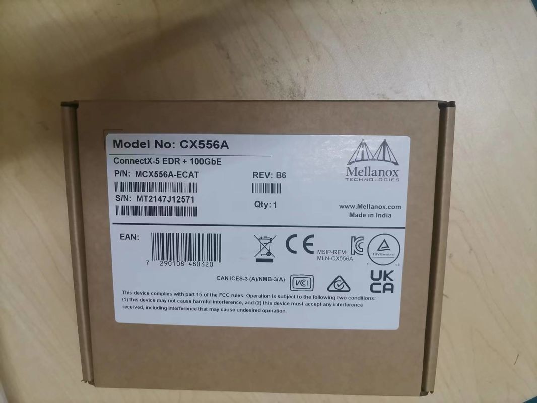ConnectX-5 Ex VPI एडाप्टर मेलानॉक्स नेटवर्क कार्ड EDR InfiniBand और 100GbE डुअल पोर्ट QSFP28 MCX556A-EDAT