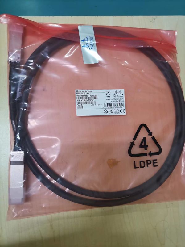MCP1650-H002E26 मेलानॉक्स Dac केबल पैसिव कॉपर Ib HDR 200GB/S Qsfp56 2M तक
