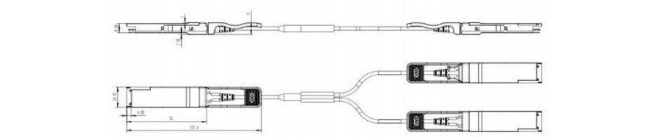 ऑप्टिकल ट्रांससीवर हॉट-प्लग करने योग्य और 200G QSFP56 से 2x 100G QSFP56 एक्टिव ऑप्टिकल केबल के साथ ब्रेकआउट PAM4 मॉड्यूलेशन