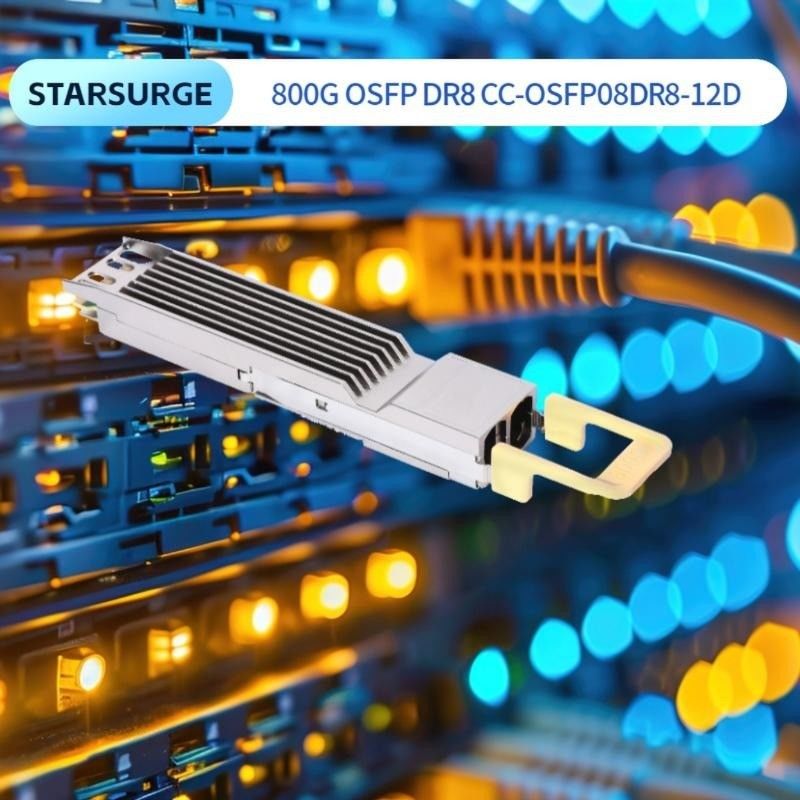 कम्प्यूटिंग इंटरकनेक्ट 800Gbps ओएसएफपी ऑप्टिकल ट्रांससीवर हॉटप्लग करने योग्य दोहरी एमटीपी 8एपीसी कनेक्टर और उच्च डेटा दर के साथ