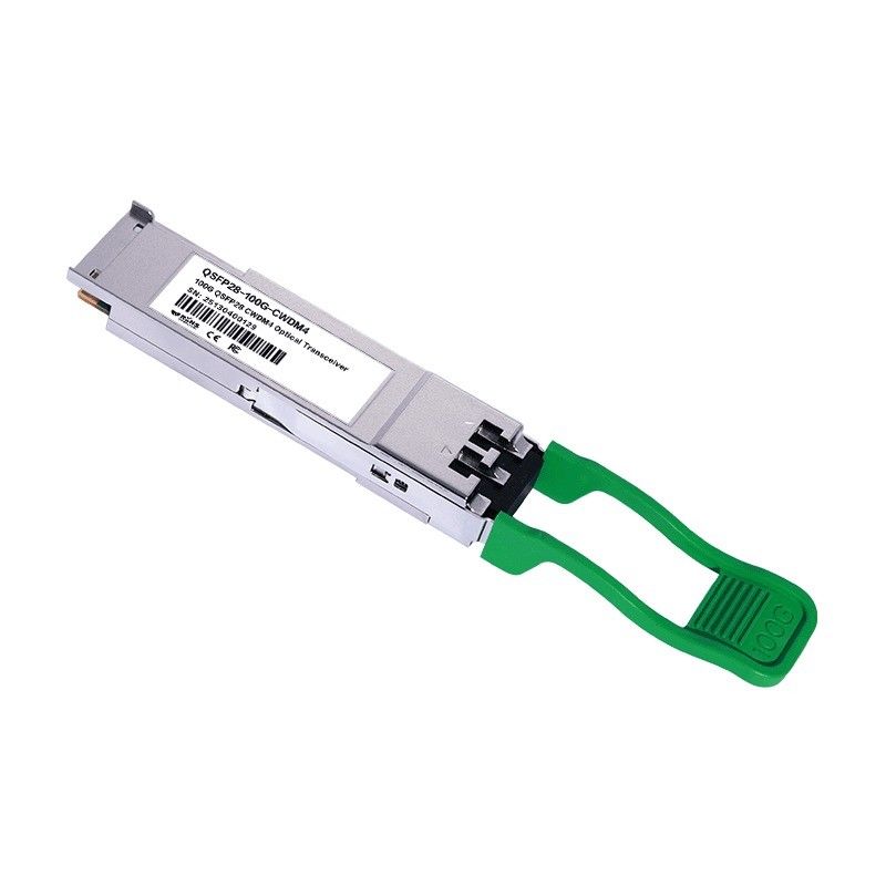 100G QSFP28 2km CWDM4 फाइबर ऑप्टिक ट्रांससीवर ईथरनेट नेटवर्क पावर ≤3.5W न्यूनतम प्राप्त ≤3.5W 2km रेंज मूल
