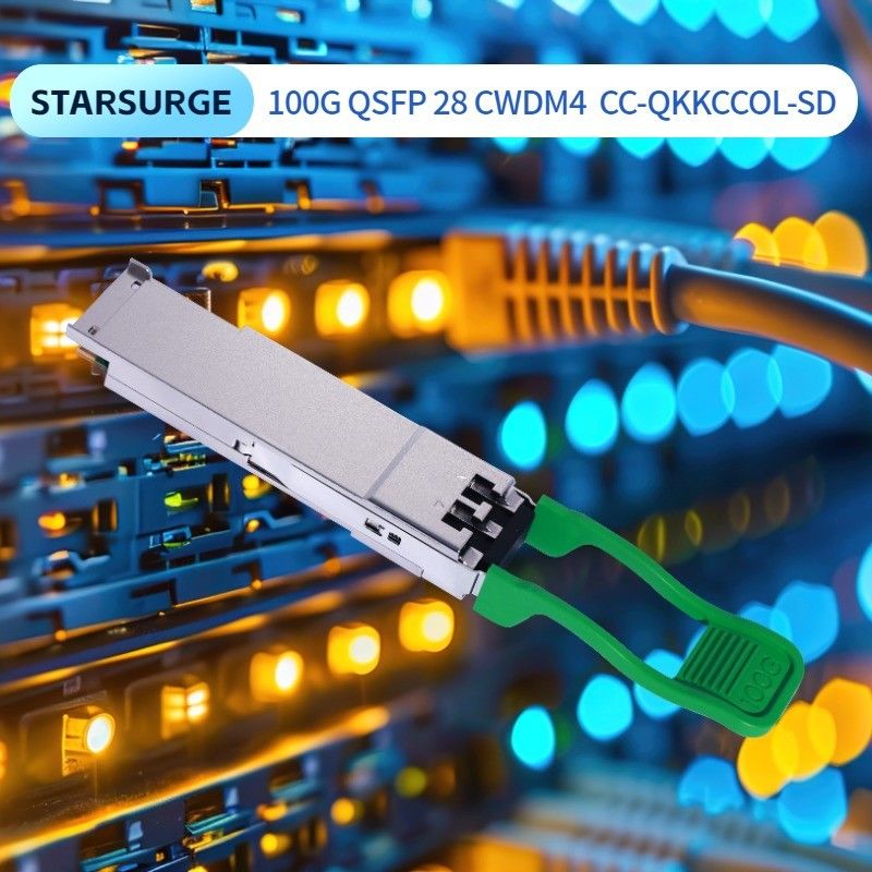 100G QSFP28 2km CWDM4 फाइबर ऑप्टिक ट्रांससीवर ईथरनेट नेटवर्क पावर ≤3.5W न्यूनतम प्राप्त ≤3.5W 2km रेंज मूल