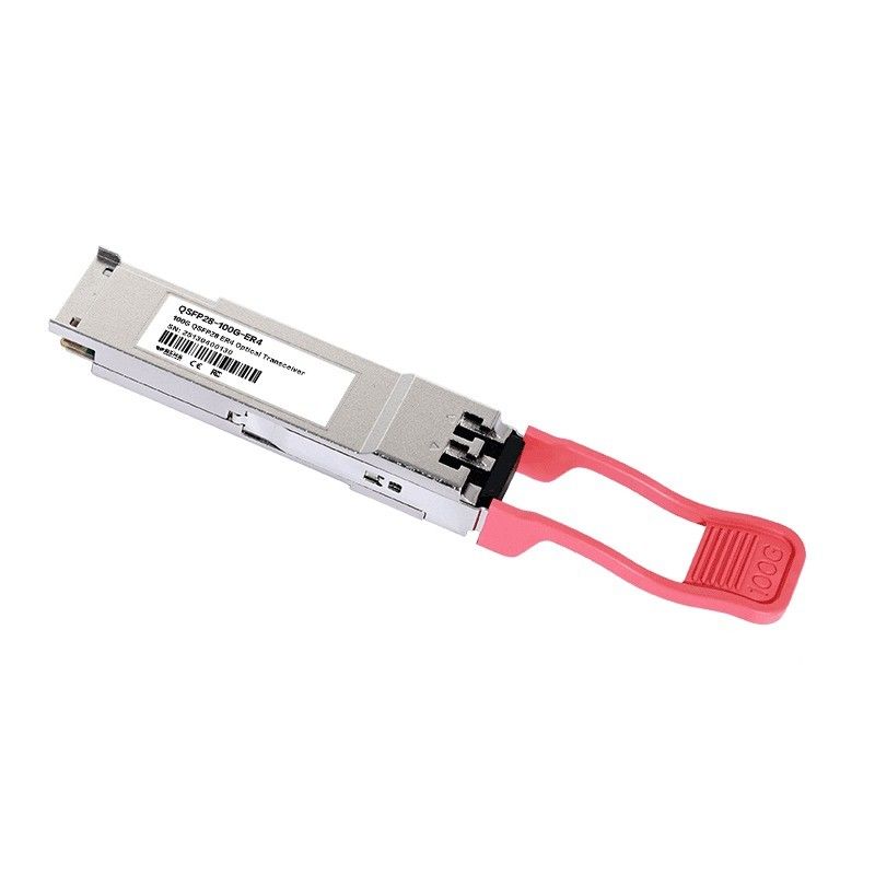 एकल 3.3V पावर सोर्स 100GB बेस QSFP28 ER4 40KM फाइबर ऑप्टिक उपकरण डुप्लेक्स एलसी ऑप्टिकल ट्रांससीवर मॉड्यूल आपकी आवश्यकताओं के लिए