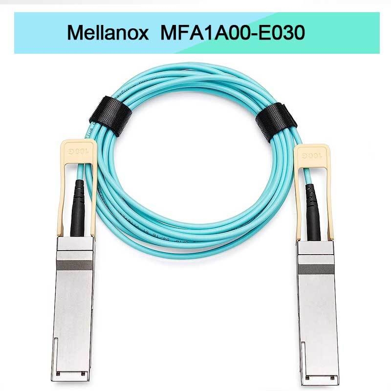 VCSEL आधारित QSFP Mellanox AOC केबल MFA1A00-E030 IB EDR 100Gb/S तक