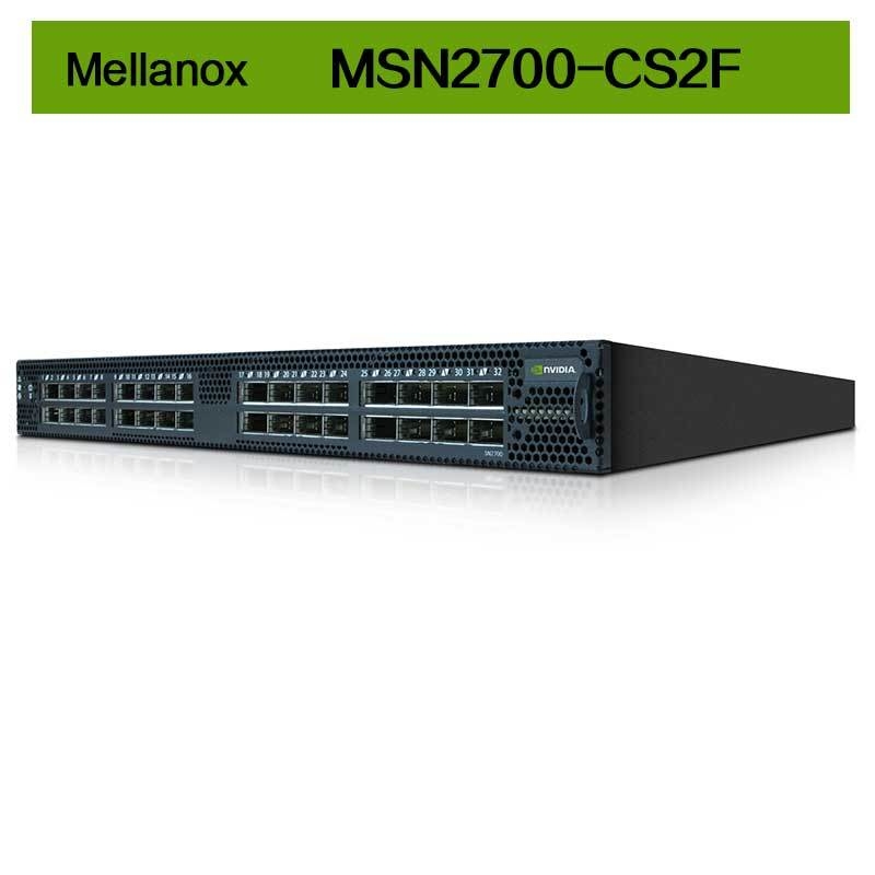 MSN2700-CS2F Mellanox स्विच स्पेक्ट्रम आधारित 32 पोर्ट 100GbE ओपन ईथरनेट प्लेटफॉर्म