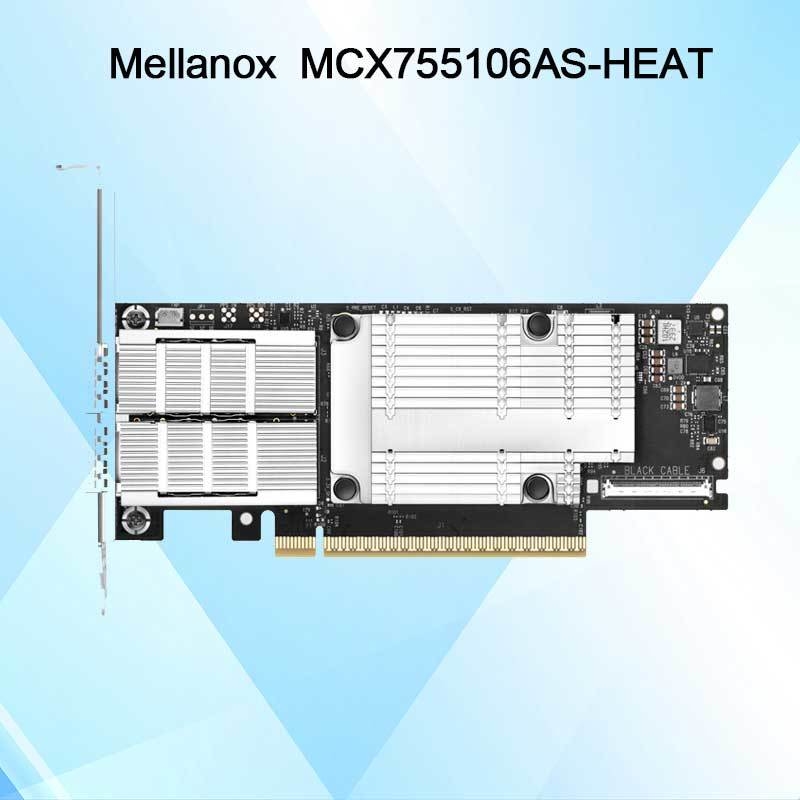 MCX755106as-हीट (900-9X7AH-0078-DTZ) Nvidia Connectx-7 200g ईथरनेट एडाप्टर दोहरे पोर्ट के साथ