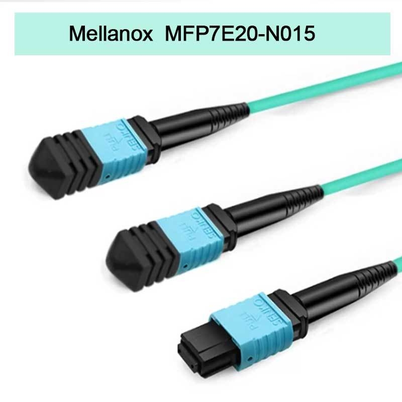 Nvidia Mellanox 100% मूल उत्पाद Mfp7e20-N015 निष्क्रिय फाइबर केबल, Mmf, MPO12 APC से 2xmpo12 APC, 15m