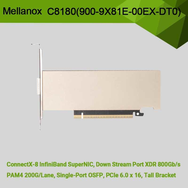 एनवीडिया कनेक्टएक्स-8 एडाप्टर C8180 (900-9X81E-00EX-DT0) सिंगल-केज ओएसएफ़पी इन्फिनिबैंड: 800जीबीएस एक्सडीआर आईबी