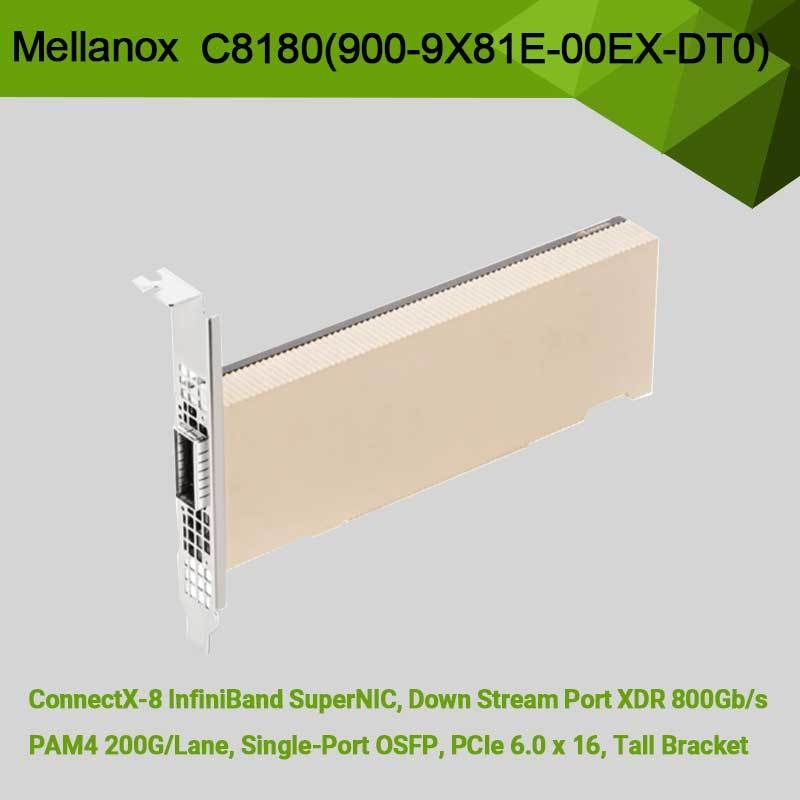 एनवीडिया कनेक्टएक्स-8 एडाप्टर C8180 (900-9X81E-00EX-DT0) सिंगल-केज ओएसएफ़पी इन्फिनिबैंड: 800जीबीएस एक्सडीआर आईबी