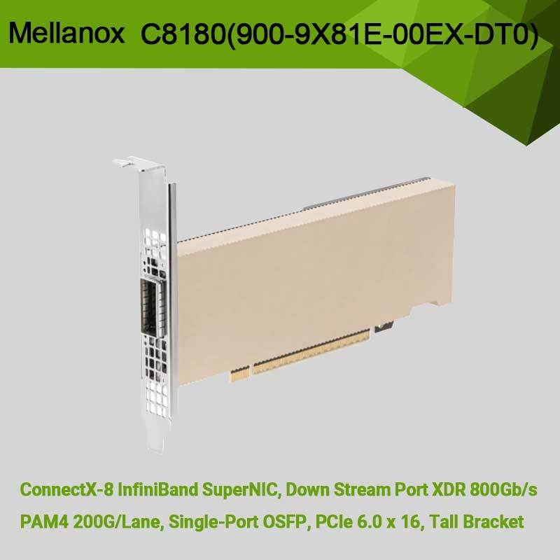 एनवीडिया कनेक्टएक्स-8 एडाप्टर C8180 (900-9X81E-00EX-DT0) सिंगल-केज ओएसएफ़पी इन्फिनिबैंड: 800जीबीएस एक्सडीआर आईबी