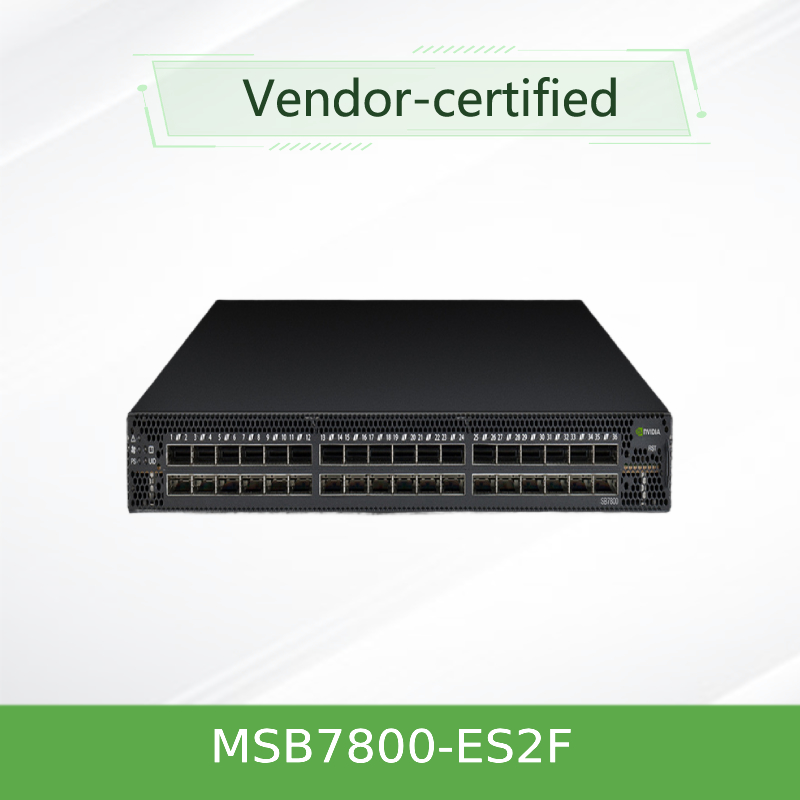 MSB7800-ES2F मेलानॉक्स नेटवर्क स्विच इनफिनीबैंड EDR 100Gb/S सिस्टम 36 QSFP28 पोर्ट 1U