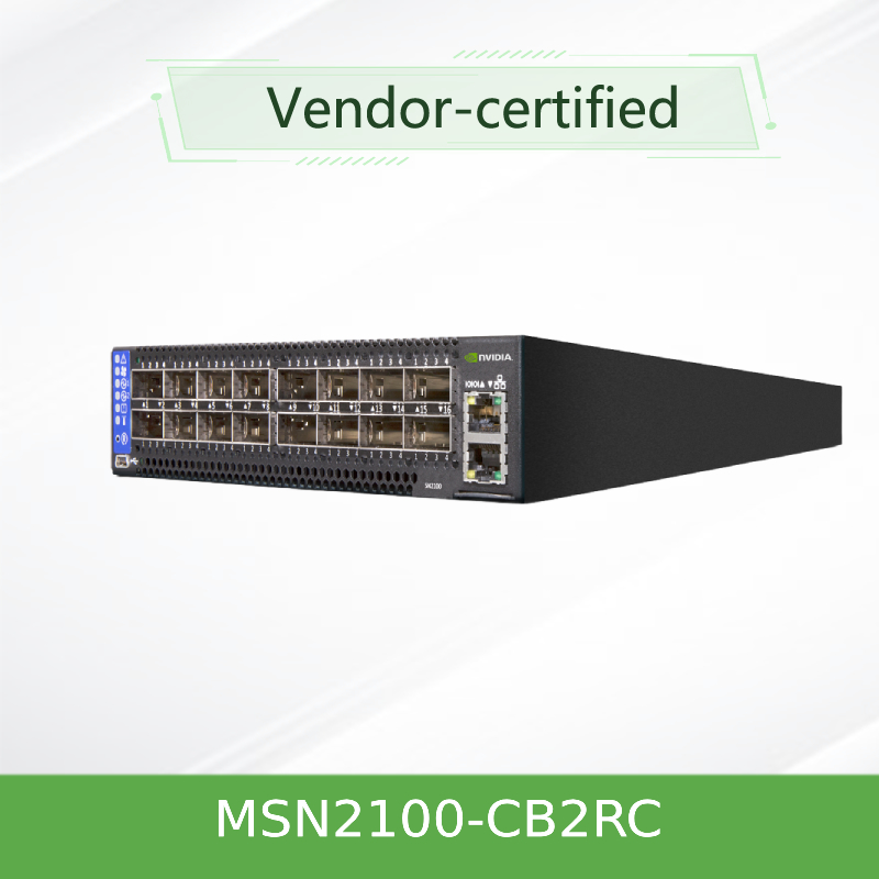 EDR Nvidia Mellanox स्पेक्ट्रम आधारित 100gbe 1u ओपन ईथरनेट स्विच, Cumulus Linux MSN2100-CB2RC 16 Qsfp28 पोर्ट के साथ