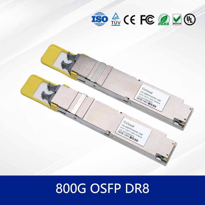 डाटा सेंटर के लिए हाई स्पीड 800G OSFP 112 DR8 CC-OSFP08DR8-12D ट्रांससीवर मॉड्यूल