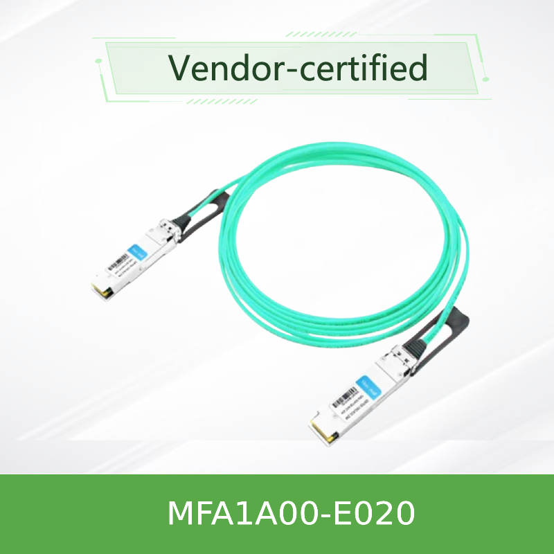 Nvidia Mfa1a00-Xxxx 100GB/S Qsfp28 Mmf एक्टिव ऑप्टिकल केबल Mfa1a00-E020 एक्टिव फाइबर केबल Ib EDR 100GB/S