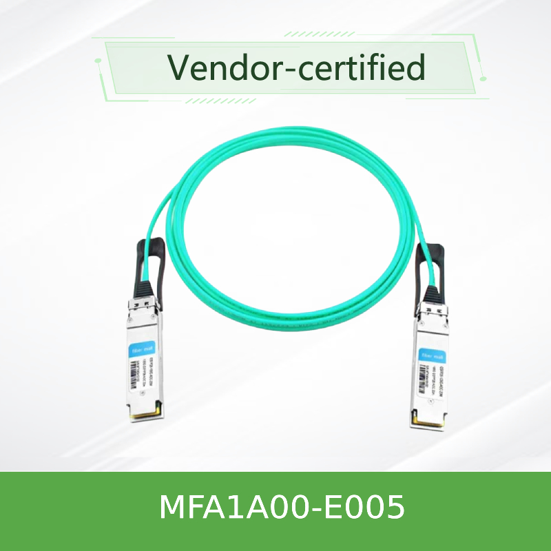 MFA1A00-E005 सक्रिय ऑप्टिकल केबल InfiniBand EDR 100Gb/S तक QSFP LSZH 5m मेलानॉक्स AOC केबल