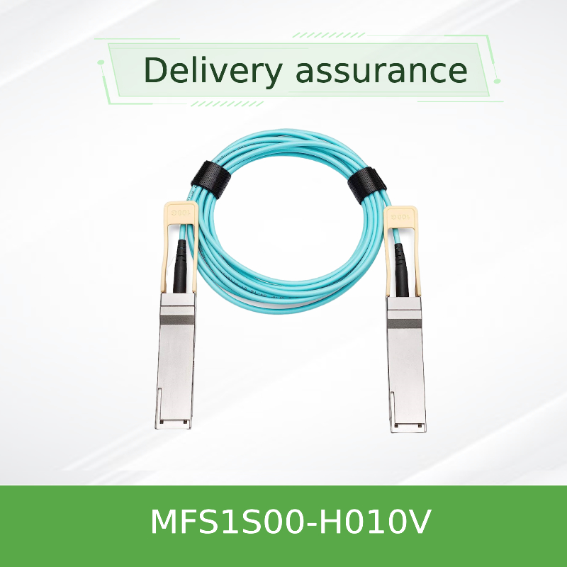 NVIDIA MFS1S00-H010V 200Gb/s QSFP56 एक्टिव ऑप्टिकल केबल - HDR इन्फिनिबैंड और 200GbE डेटा केंद्रों के लिए 10m AOC