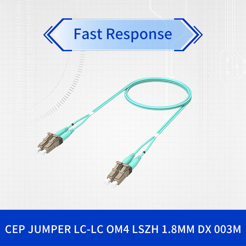 CommScope OM4 डुप्लेक्स LC फाइबर पैच केबल - 50/125µm मल्टीमोड, LSZH, एक्वा, 1.8mm