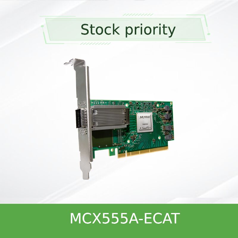 NVIDIA MCX555A-ECAT 100Gb/s सिंगल-पोर्ट QSFP28 InfiniBand एडॉप्टर PCIe 3.0 x16 ConnectX-5 नेटवर्क कार्ड