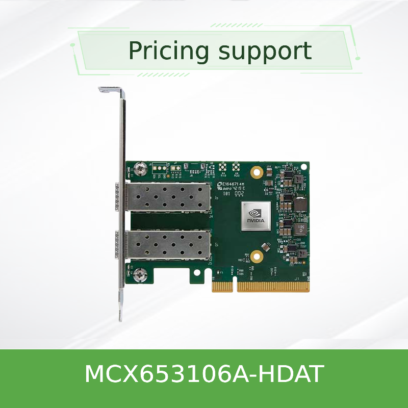 NVIDIA MCX653106A-HDAT ConnectX-6 200Gb/s InfiniBand एडाप्टर कार्ड - डुअल-पोर्ट QSFP56, PCIe Gen 4.0 x16, लो-प्रोफाइल